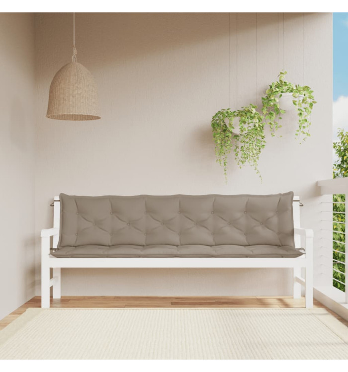 Coussins de banc jardin lot de 2 taupe 200x50x7 cm tissu Oxford | Mobilier & Déco