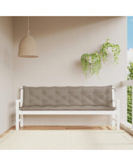 Coussins de banc jardin lot de 2 taupe 200x50x7 cm tissu Oxford | Mobilier & Déco