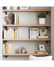 Étagère murale marron clair 80x20x4 cm bois chêne massif traité | Mobilier & Déco