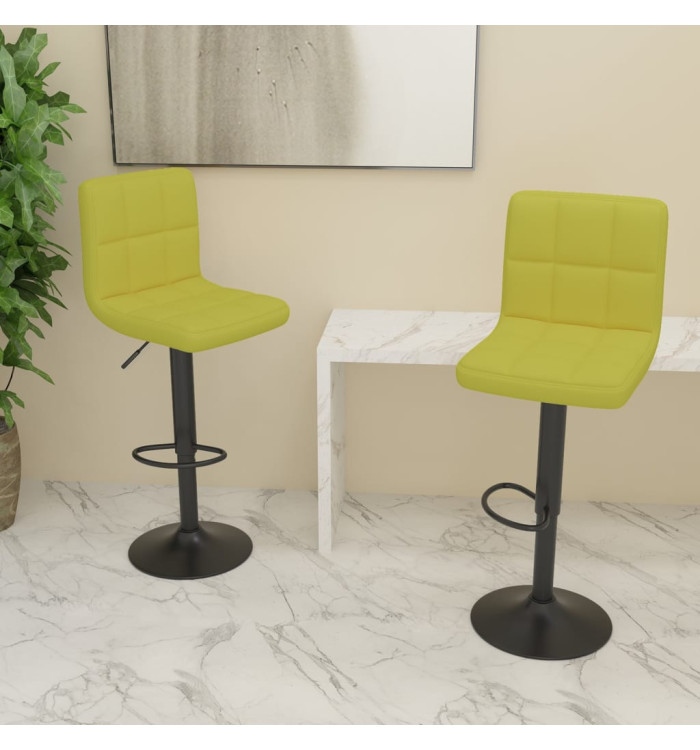 Tabourets de bar lot de 2 vert tissu | Mobilier & Déco