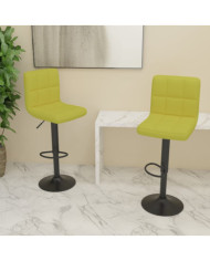Tabourets de bar lot de 2 vert tissu | Mobilier & Déco
