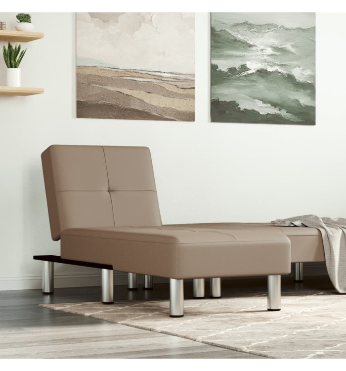 Chaise longue capuccino similicuir | Mobilier & Déco