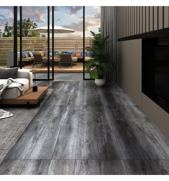 Dalles de plancher PVC autoadhésif 5,21 m² 2 mm gris brillant | Mobilier & Déco