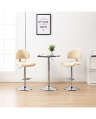 Tabourets de bar lot de 2 crème similicuir | Mobilier & Déco