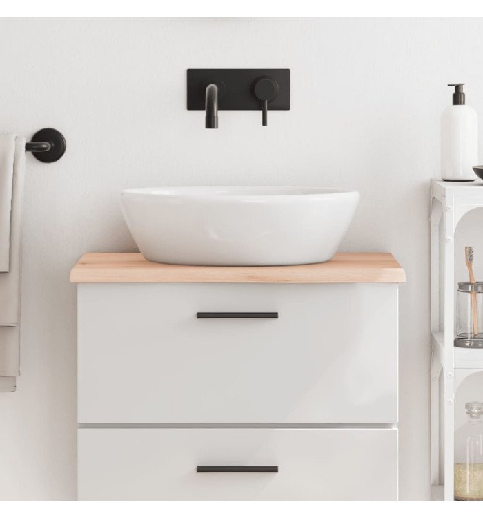 Comptoir de salle de bain 60x30x2 cm bois massif non traité | Mobilier & Déco