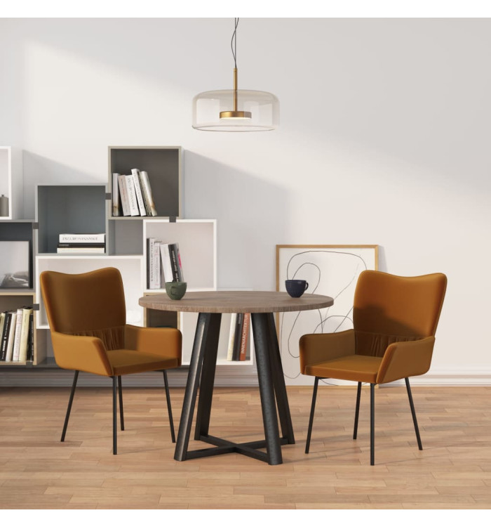 Chaises à manger lot de 2 Marron Velours | Mobilier & Déco
