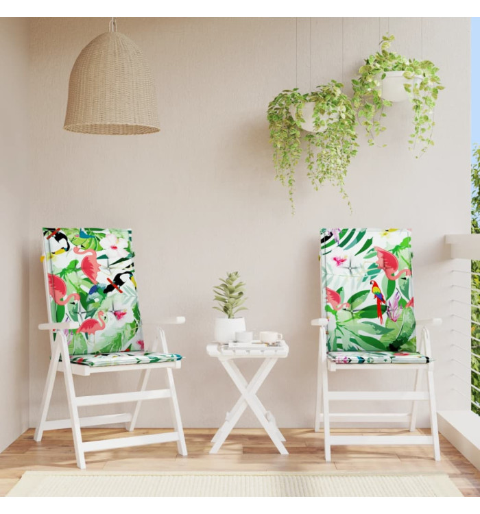 Coussins de chaise de jardin dossier haut lot de 2 multicolore | Mobilier & Déco