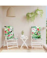 Coussins de chaise de jardin dossier haut lot de 2 multicolore | Mobilier & Déco