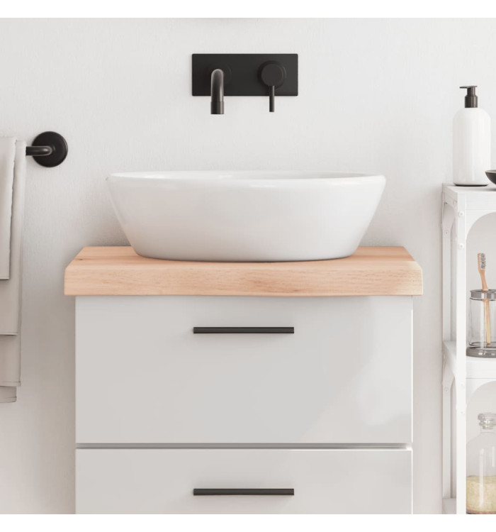 Comptoir de salle de bain 60x50x(2-6) cm bois massif non traité | Mobilier & Déco