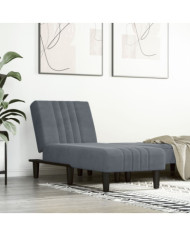 Chaise longue gris foncé velours | Mobilier & Déco