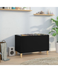 Armoire à disques noir 74,5x38x48 cm bois d'ingénierie | Mobilier & Déco