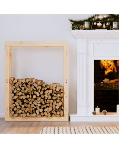 Support pour bois de chauffage 80x25x100 cm Bois de pin massif | Mobilier & Déco