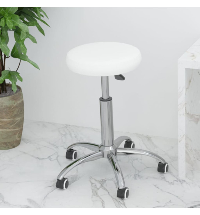 Chaise de bureau pivotante Blanc Similicuir | Mobilier & Déco
