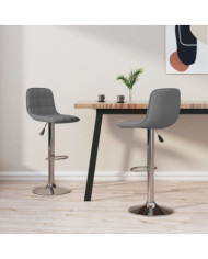 Tabourets de bar lot de 2 gris clair tissu | Mobilier & Déco