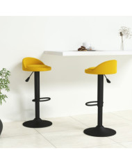 Tabourets de bar lot de 2 Jaune Velours | Mobilier & Déco