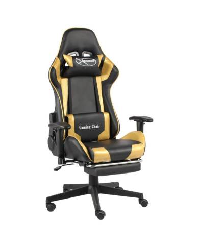 Chaise de jeu pivotante avec repose-pied Doré PVC | Mobilier & Déco