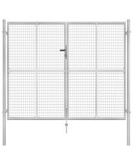 Porte de jardin Acier galvanisé 306x250 cm Argenté | Mobilier & Déco