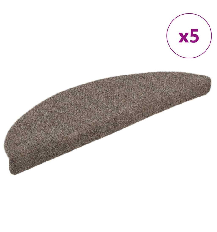 Tapis autoadhésifs de marches 5 pcs Crème 56x17x3 cm Aiguilleté | Mobilier & Déco