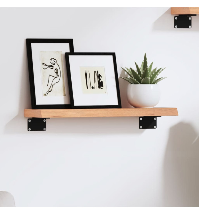 Étagère murale marron clair 40x10x2 cm bois chêne massif traité | Mobilier & Déco