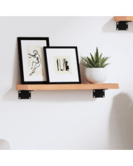 Étagère murale marron clair 40x10x2 cm bois chêne massif traité | Mobilier & Déco