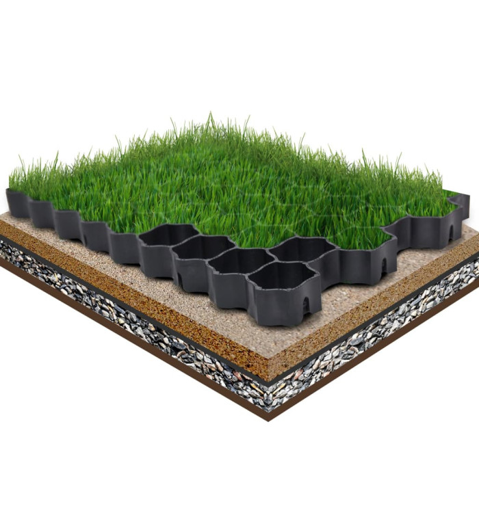 Grilles d'herbe 16 pcs noir 60x40x3 cm plastique | Mobilier & Déco