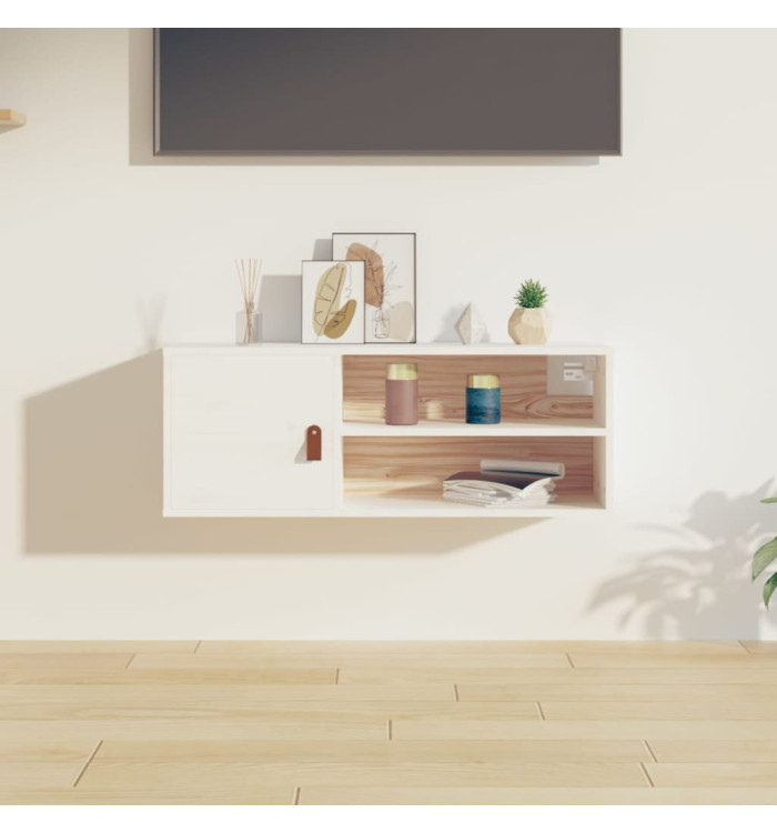 Armoire murale Blanc 80x30x30 cm Bois de pin massif | Mobilier & Déco
