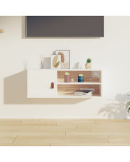 Armoire murale Blanc 80x30x30 cm Bois de pin massif | Mobilier & Déco