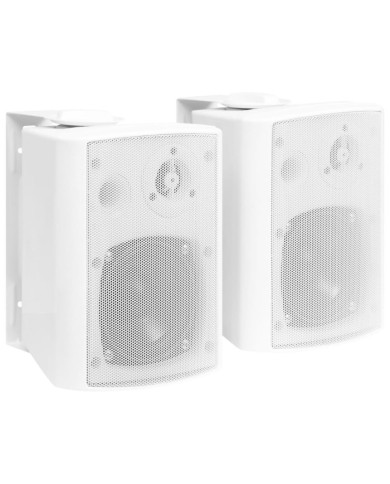 Haut-parleurs stéréo muraux 2pcs blanc intérieur extérieur 80 W | Mobilier & Déco