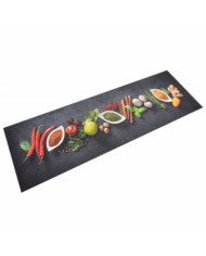 Tapis de cuisine lavable impression d'épices 60x180 cm velours | Mobilier & Déco