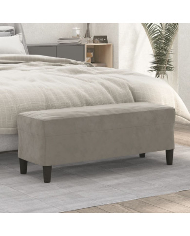Banc Gris clair 100x35x41 cm Velours | Mobilier & Déco