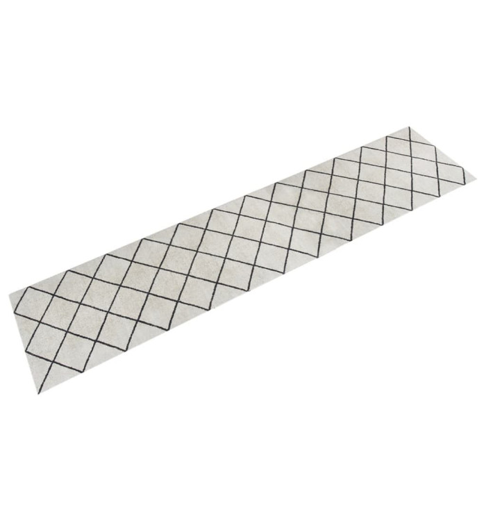 Tapis de cuisine lavable impression carrée 60x300 cm velours | Mobilier & Déco