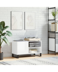 Armoire à disques blanc brillant 85x38x48 cm bois d'ingénierie | Mobilier & Déco