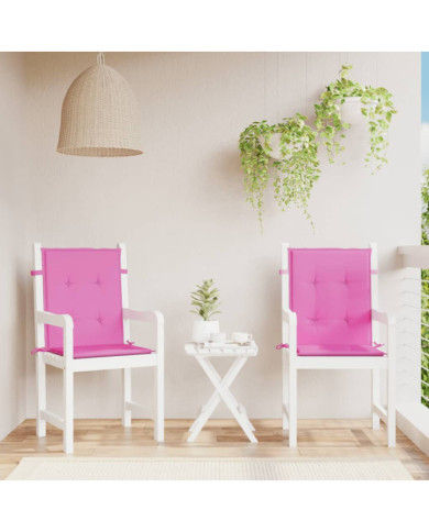 Coussins de chaise à dossier bas lot de 2 rose tissu | Mobilier & Déco