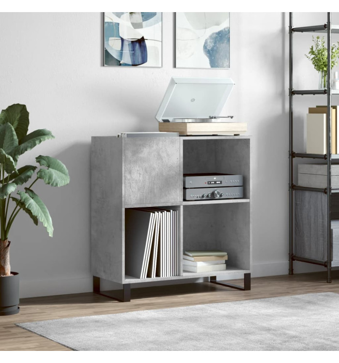 Armoire à disques gris béton 84,5x38x89 cm bois d'ingénierie | Mobilier & Déco