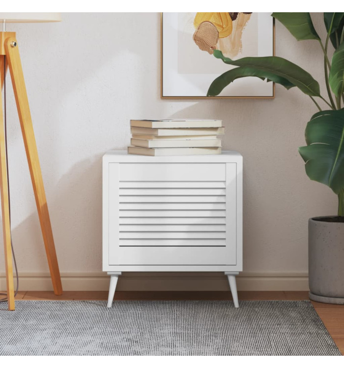 Porte d'armoire à persiennes blanc 39,5x49,4 cm pin massif | Mobilier & Déco