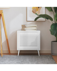 Porte d'armoire à persiennes blanc 39,5x49,4 cm pin massif | Mobilier & Déco