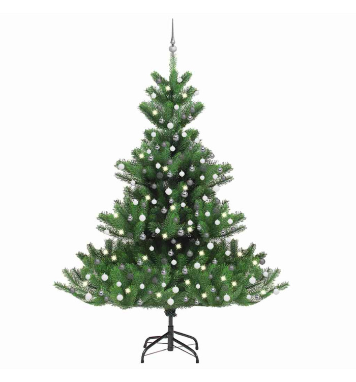 Sapin de Noël artificiel Nordmann avec LED et boules Vert 240cm | Mobilier & Déco