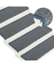 Tapis d'escalier 15 pcs 65x21x4 cm Violet et bleu | Mobilier & Déco