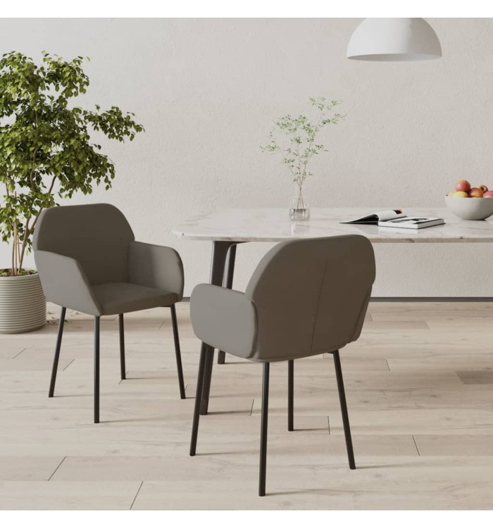 Chaises à manger lot de 2 Gris foncé Velours | Mobilier & Déco