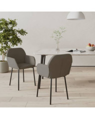 Chaises à manger lot de 2 Gris foncé Velours | Mobilier & Déco