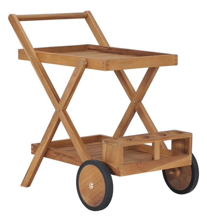 Chariot à thé Bois de teck solide | Mobilier & Déco