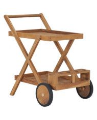 Chariot à thé Bois de teck solide | Mobilier & Déco