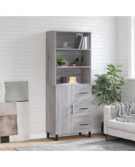 Buffet haut Sonoma gris 69,5x34x180 cm Bois d'ingénierie | Mobilier & Déco