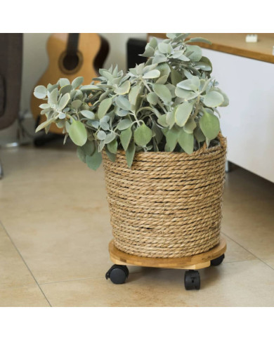 Nature Chariot à plantes rond Ø30 cm marron BPC | Mobilier & Déco