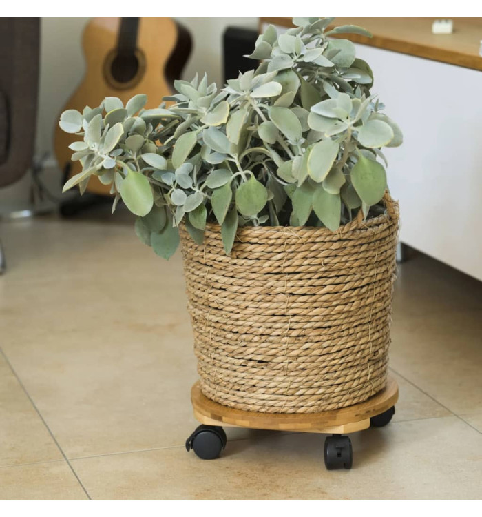 Nature Chariot à plantes rond Ø30 cm marron BPC | Mobilier & Déco