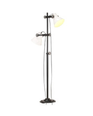 Lampadaire avec 2 abat-jour Blanc E27 Fonte | Mobilier & Déco