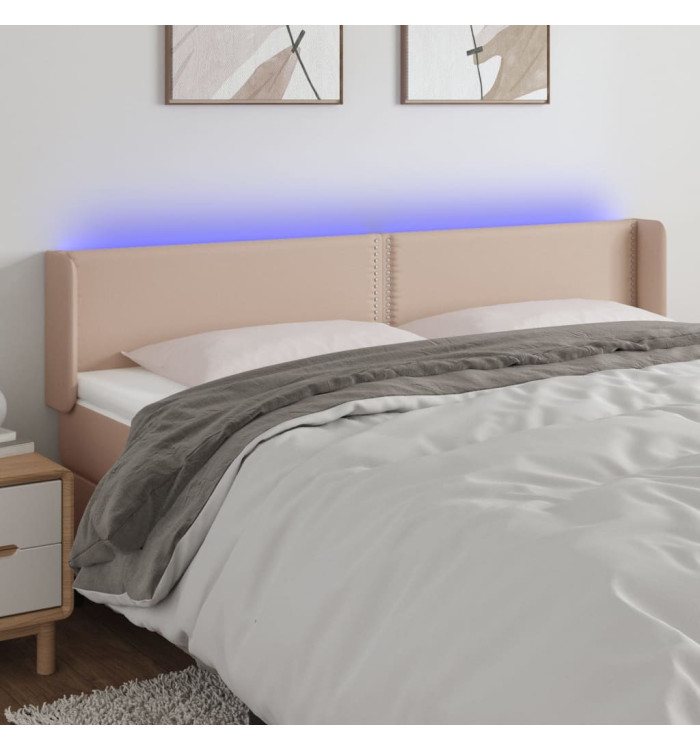 Tête de lit à LED Cappuccino 163x16x78/88 cm Similicuir | Mobilier & Déco