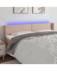 Tête de lit à LED Cappuccino 163x16x78/88 cm Similicuir | Mobilier & Déco