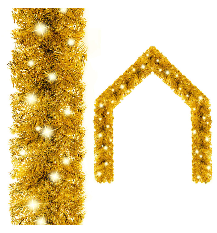 Guirlande de Noël avec lumières LED 5 m Doré | Mobilier & Déco