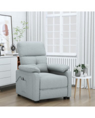 Fauteuil inclinable électrique Gris clair Tissu | Mobilier & Déco